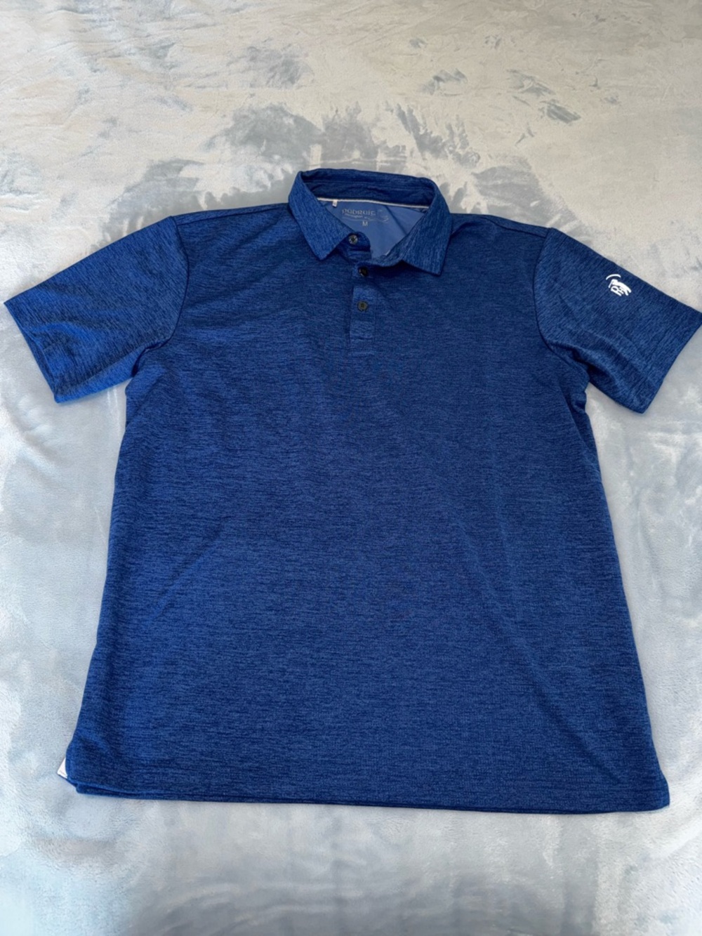 Men's Heather Navy Polo Shirt with Subtle Texture